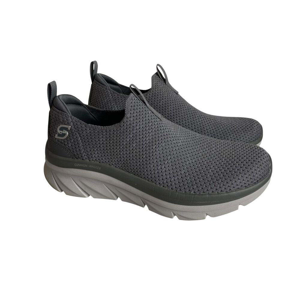 Skechers S Sport Mens 8 Glover Relaxed Fit Sneakers Slip On Walking Gray Mesh